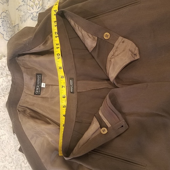 SILK! FULL SUIT PANTSUIT ARMANI LONGLINE BLAZER TROUSERS PANTS MATCHING SET - Picture 7 of 8